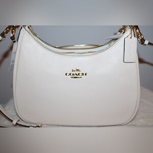 Coach Leather Teri Hobo Cream Purse
